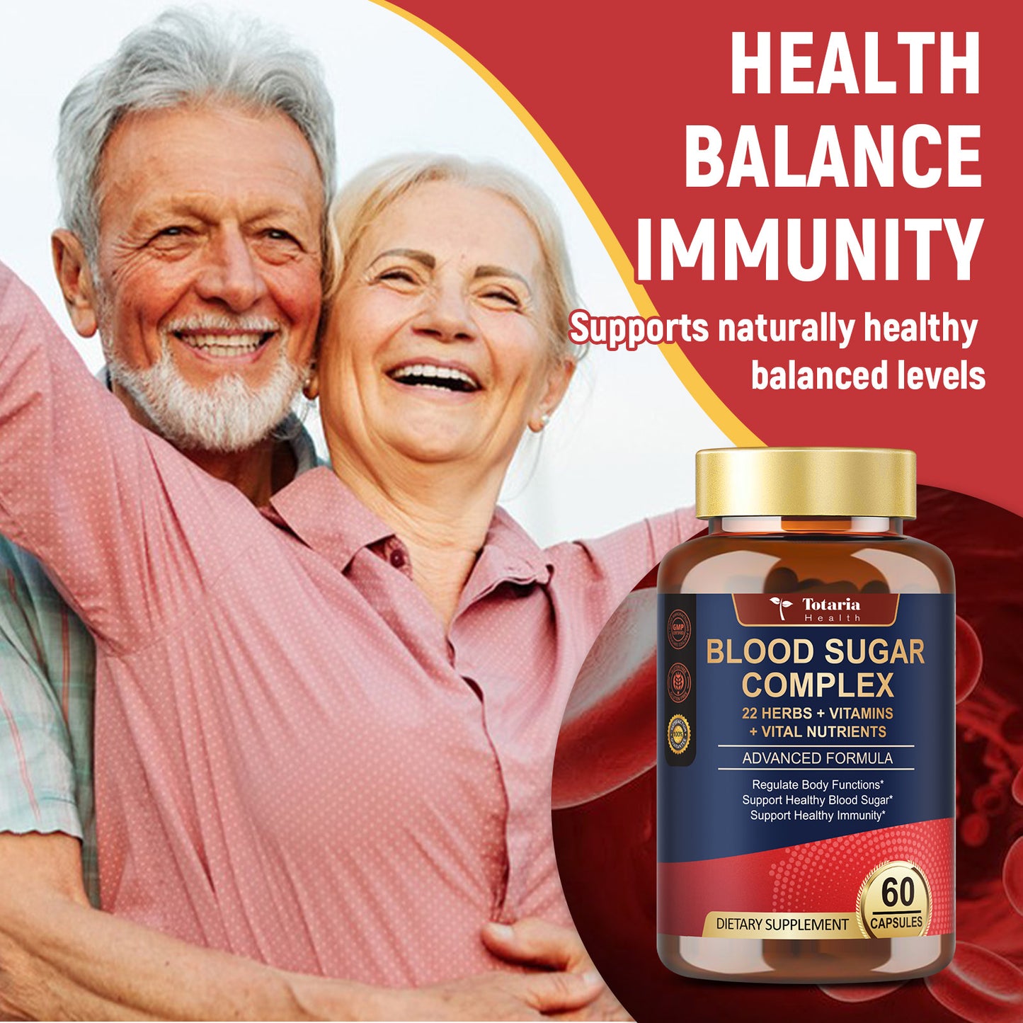 Blood Sugar Complex Capsules | 22 Herbs & Vitamins & Minerals | Supports Healthy Glucose Metabolism & Overall Wellness | Natural Supplement